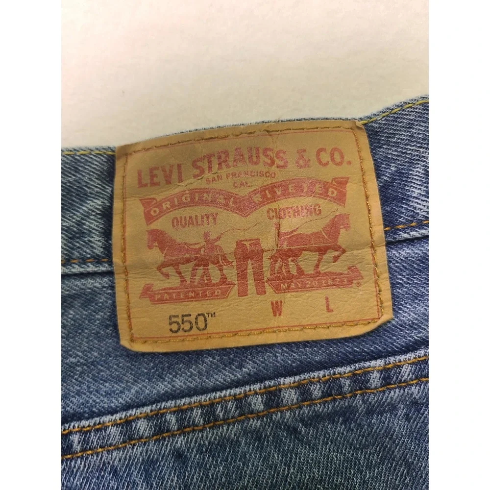 Levi's 44x36 550 Relaxed Fit Tapered Leg Jeans Medium Wash Blue Denim Casual